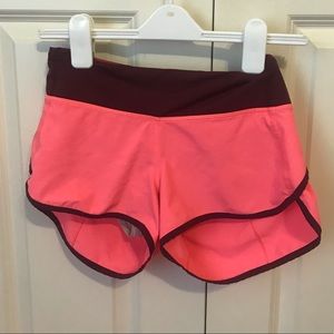 Lululemon pink Speed short size 4